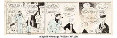 Milton Caniff Terry and the Pirates Daily Comic Strip Original Art dated 10-23-34 (News Syndicate Co., Inc., 1934)