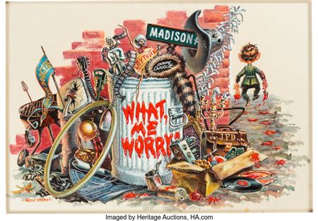 Kelly Freas More Trash From MAD #1 Cover Painting Original Art (EC, 1958)