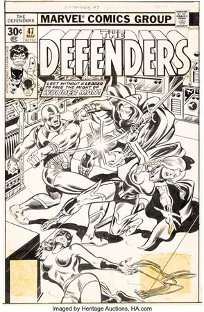 Ed Hannigan and Joe Sinnott The Defenders #47 Cover Moon Knight and Hellcat Original Art (Marvel, 1977) by Ed Hannigan - Auction record, sale price, and art valuation. Compare with similar artists and explore comparable artworks.