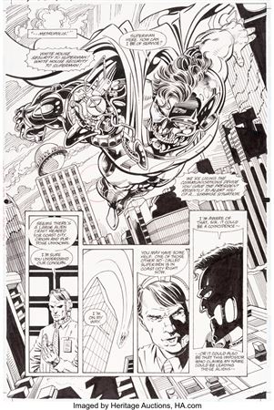 Dan Jurgens and Brett Breeding Superman #80 Story Page 5 Cyborg Superman Original Art (DC, 1993)