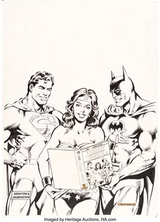 Don Newton and Joe Rubinstein Overstreet Price Guide #13 Superman/Wonder Woman/Batman Cover Original Art and Color Guide (Overstreet/Gemstone, 1983) by Don Newton - Auction record, sale price, and art valuation. Compare with similar artists and explore comparable artworks.