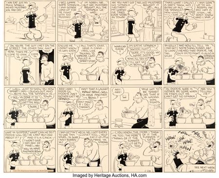 Sample artwork by Elzie Segar (1894 - 1938), known for illustrator-cartoonist - View similar artists and auction records