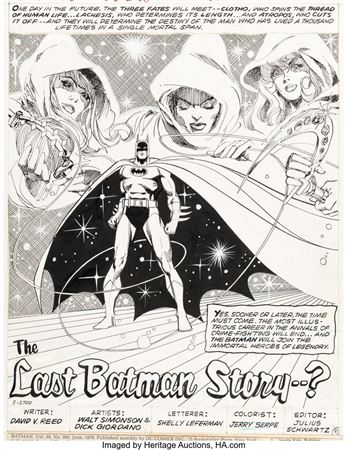 Walt Simonson and Dick Giordano Batman #300 Splash Page 1 Original Art (DC, 1978)