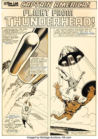 Mike Zeck and John Beatty Captain America #266 Complete 21-Page Story "Flight From Thunderhead!" Original Art (Marvel, 1982)
