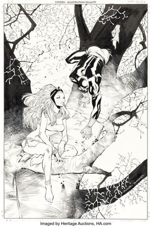 Olivier Coipel and Tim Townsend Black Panther #16 Cover Original Art (Marvel, 2006)