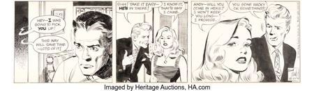 Stan Drake The Heart of Juliet Jones Daily Comic Strip Original Art dated 8-21-1956 (King Features Syndicate, 1956)