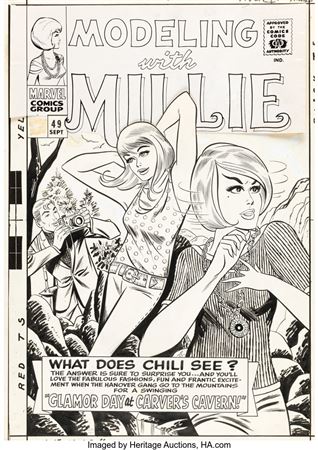 Stan Goldberg and Frank Giacoia Modeling with Millie #49 Cover Original Art (Marvel, 1966) by Stan Goldberg - Auction record, sale price, and art valuation. Compare with similar artists and explore comparable artworks.
