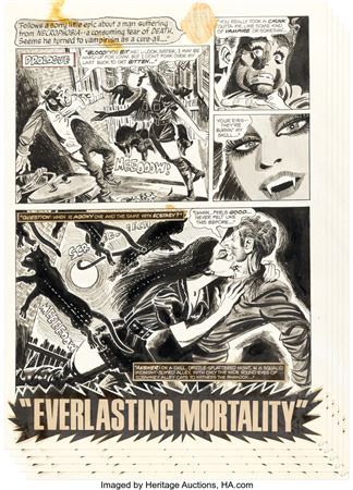 Jerry Grandenetti Eerie #44 Complete 5-Page Story "Everlasting Mortality" Original Art (Warren, 1972)