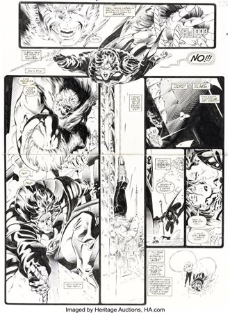 Andy Kubert and Matthew Ryan X-Men #33 Double Page Spread 16-17 Original Art (Marvel, 1994)