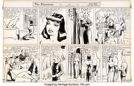 Ray Moore The Phantom Sunday Comic Strip Original Art dated 7-13-1941 (King Features Syndicate, 1941)