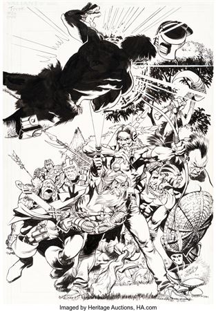Rags Morales Turok, Dinosaur Hunter #26 Cover Original Art (Acclaim/Variant, 1995) by Rags Morales - Auction record, sale price, and art valuation. Compare with similar artists and explore comparable artworks.