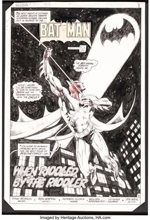 Don Newton and Alfredo Alcala Batman #362 Splash Page 2 Original Art (DC, 1983) by Don Newton - Auction record, sale price, and art valuation. Compare with similar artists and explore comparable artworks.