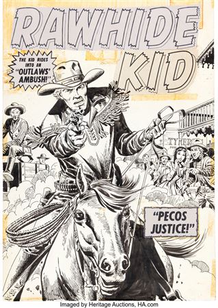 John Severin Rawhide Kid #9 Cover Original Art (Marvel, 1956)