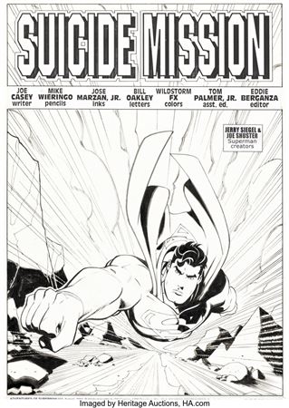 Mike Wieringo and Jose Marzan Jr. Adventures of Superman #593 Splash Page 4 Original Art (DC, 2001)
