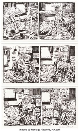 Julie Doucet Dirty Plotte #4 Story Page 4 Original Art (Drawn & Quarterly, 1991) by Julie Doucet - Auction record, sale price, and art valuation. Compare with similar artists and explore comparable artworks.