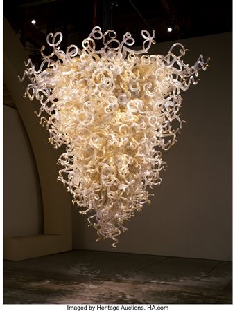 Clear and Gold Chandelier, 2000