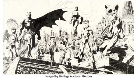 Jim Lee and Scott Williams Batman #619 Triple-Gatefold Allies Cover "Hush" Part 12 Original Art (DC, 2003)