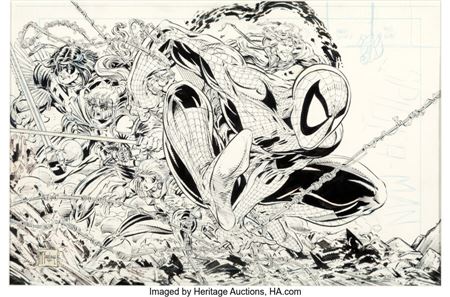 Todd McFarlane Spider-Man #16 Cover X-Force Original Art (Marvel, 1991)