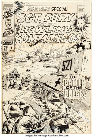 Dick Ayers and John Severin Sgt. Fury and His Howling Commandos Annual #4 Cover Original Art (Marvel, 1968)