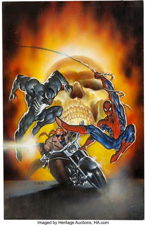 Mark Texeira Web of Spider-Man #96 Cover Ghost Rider Original Art (Marvel, 1993)