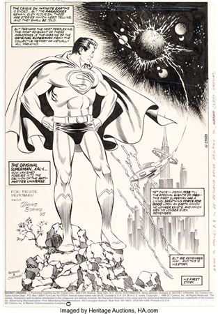 Wayne Boring and Jerry Ordway Secret Origins V2#1 Splash Page 2 Original Art (DC, 1986)