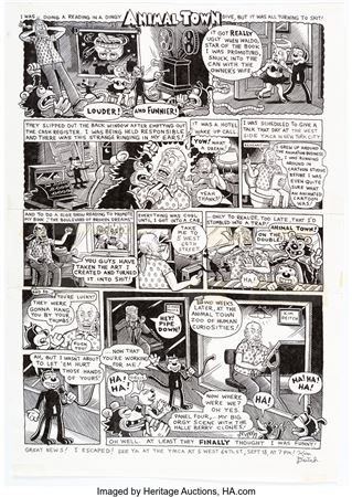 Kim Deitch Animal Town Complete 1-Page Story Original Art (Fantagraphics Books, 2002)