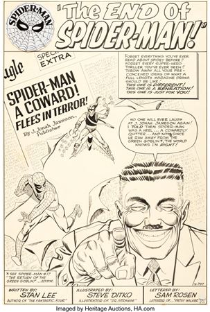 Sample artwork by Steve Ditko (1927 - 2018), known for comic book art, "'spider man" - View similar artists and auction records