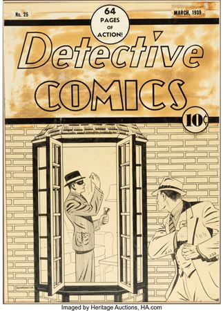 Detective Comics #25 Cover Original Art (DC, 1939)