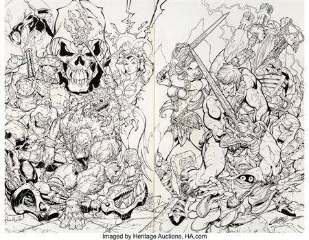 Masters of the Universe #1 Wraparound Variant Cover Original Art (Image, 2002)