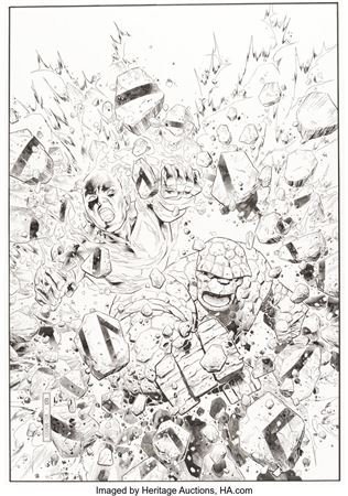 Marvel 2-in-One #1 The Thing and The Human Torch Cover Original Art (Marvel, 2018)