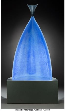 Blue Flask Sculpture with Stand by Daniel Clayman - Auction record, sale price, and art valuation. Compare with similar artists and explore comparable artworks.