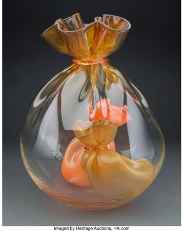 Sample artwork by John & Kate Littleton & Vogel (Born 1956), known for collabrative glass sculpture, symbolic poses of faces and hands - View similar artists and auction records
