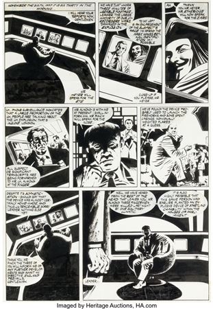 David Lloyd Warrior #2 V For Vendetta Story Page 16 Original Art (Quality Communications, 1982)