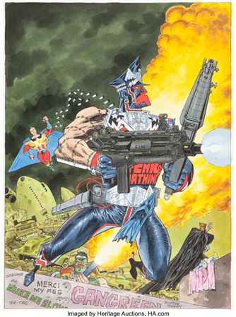Kevin O'Neill Marshal Law Tome #1 Cover Original Art (Zenda, 1989)