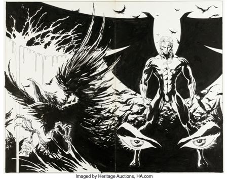 Steve Lightle Archangel: Phantom Wings #1 Wraparound Cover Original Art (Marvel, 1996)