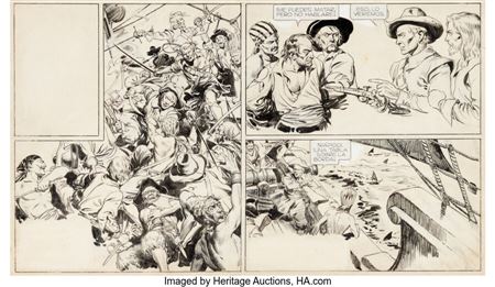 Jose Luis Salinas Hernan El Corsario Story Page 57 Original Art (c. 1936-37)