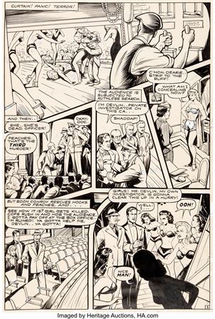 Alex Blum and Matt Baker Fight Comics #39 Story Page 2 Hooks Devlin Original Art (Fiction House, 1945)