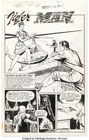 John Celardo Rangers Comics #37 Complete 9-Page Story Tiger Man Original Art (Fiction House, 1947) by John Celardo - Auction record, sale price, and art valuation. Compare with similar artists and explore comparable artworks.