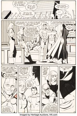 Keith Giffen, Kevin Maguire, and Al Gordon Justice League International #7 Story Page 34 Blue Beetle/Booster Gold Original Art (DC, 1987)