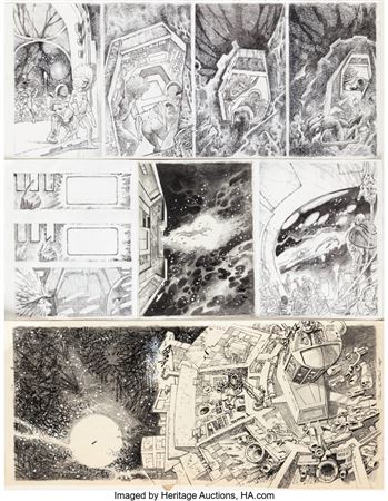 Tom Sutton The Illustrated Harlan Ellison Near-Complete Story "The Discarded" Original Art Group of 13 (Byron Preiss/Baronet Publishing, 1978)