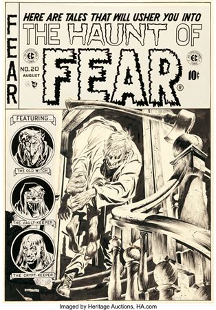 Graham Ingels (as Ghastly) Haunt of Fear #20 Cover Original Art (EC, 1953).