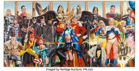 Alex Ross Justice Society of America #26 Triptych Cover Original Art (DC, 2009)