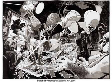 Tim Sale Daredevil: Yellow #2 Double Splash Page 2-3 Original Art (Marvel, 2001)