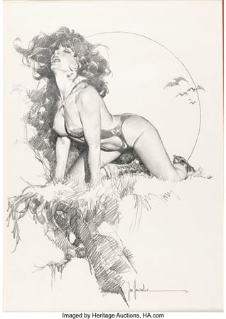 Jose "Pepe" Gonzalez Vampirella #105 Inside Front Cover Illustration Original Art (Warren, 1982)