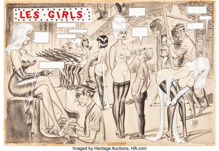 Bill Ward Laugh Riot April-1966 Double-Page Spread Illustration Original Art (Humorama/Visual Varieties Inc., 1966)