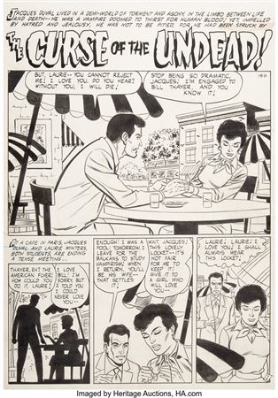 Rocco Mastroserio The Unseen #15 Complete 7-Page Story "The Curse of the Undead!" Original Art (Standard Comics/Pines, 1954)