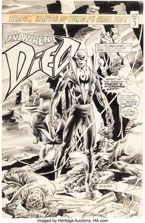 Rudy Nebres The Deadly Hands of Kung Fu #21 Splash Page 1 Iron Fist Original Art (Marvel, 1976)
