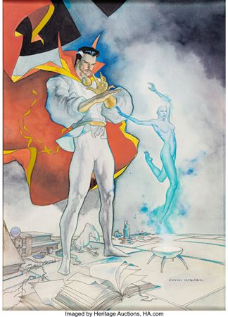 Kevin Nowlan - "Conjuring Clea" Dr. Strange Illustration Original Art (c.1980s)