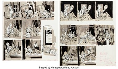 George Woodbridge MAD #44 Complete 3-Page Story "The Search For Sleep" Original Art (EC, 1959)