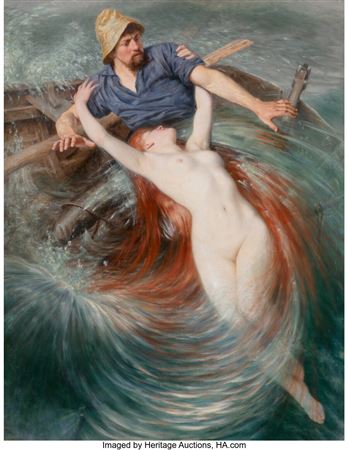 A fisherman engulfed by a siren